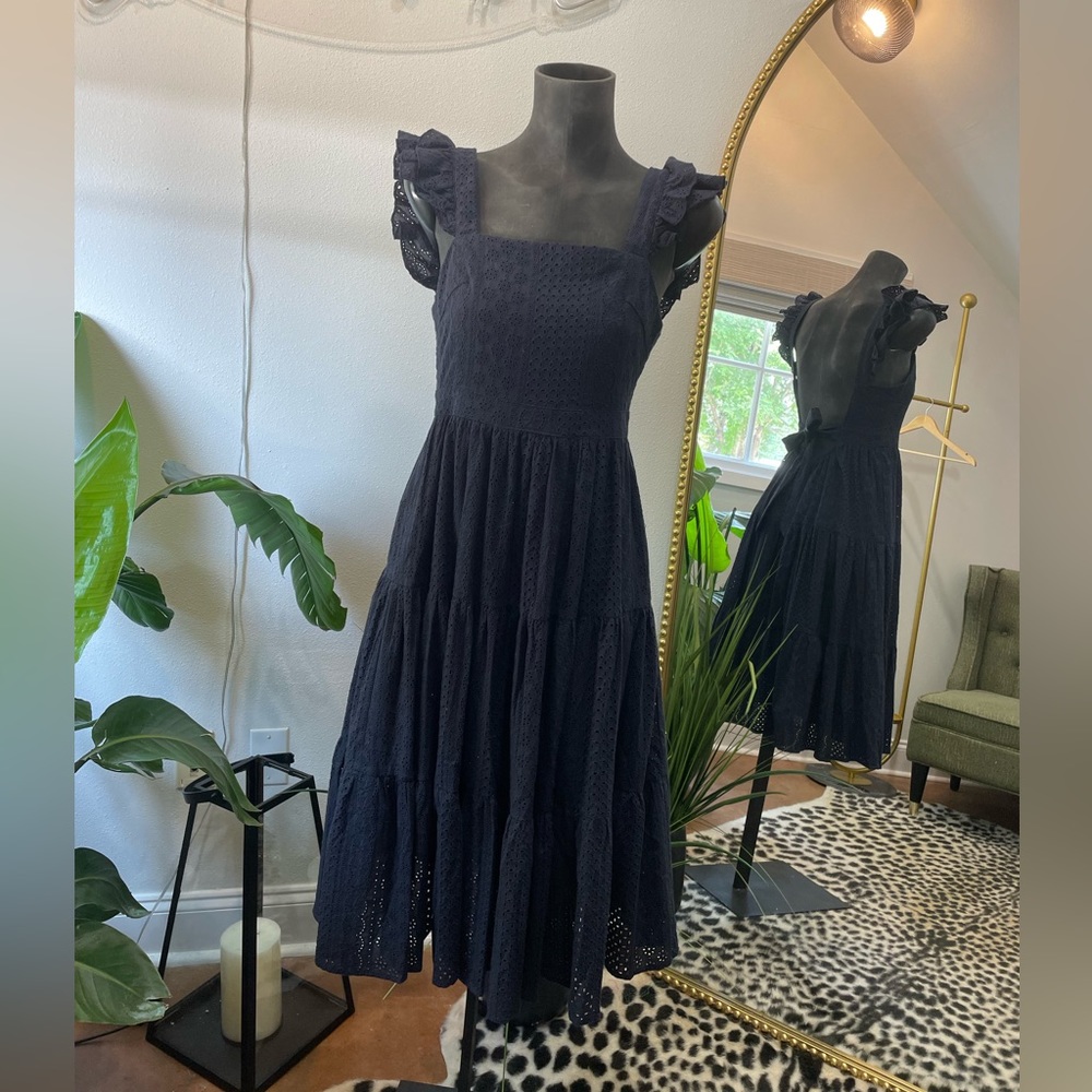 Navy blue midi dress